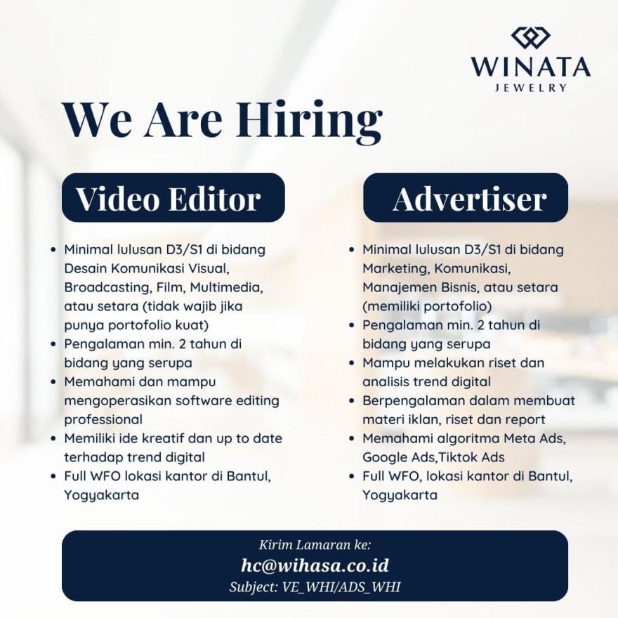 Lowongan Kerja Winata Jewelry